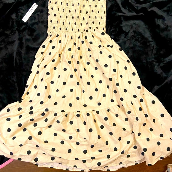 Nicole Miller Dresses & Skirts - Polka Dot Cream Maxi Skirt with Smocked Waist